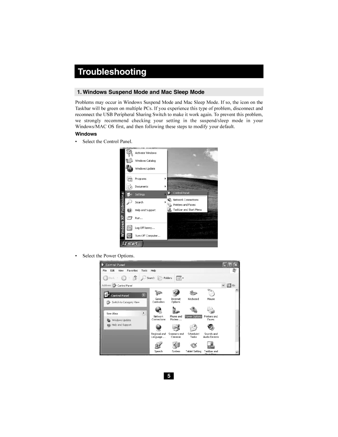 Tripp Lite U215-004-R owner manual Troubleshooting, Windows Suspend Mode and Mac Sleep Mode 