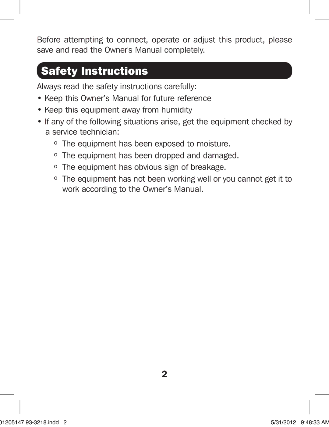 Tripp Lite U223-004-IND owner manual Safety Instructions 