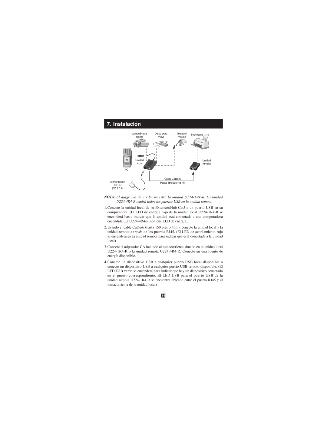 Tripp Lite U224-1R4-R, U224-4R4-R owner manual Instalación, Impresora 