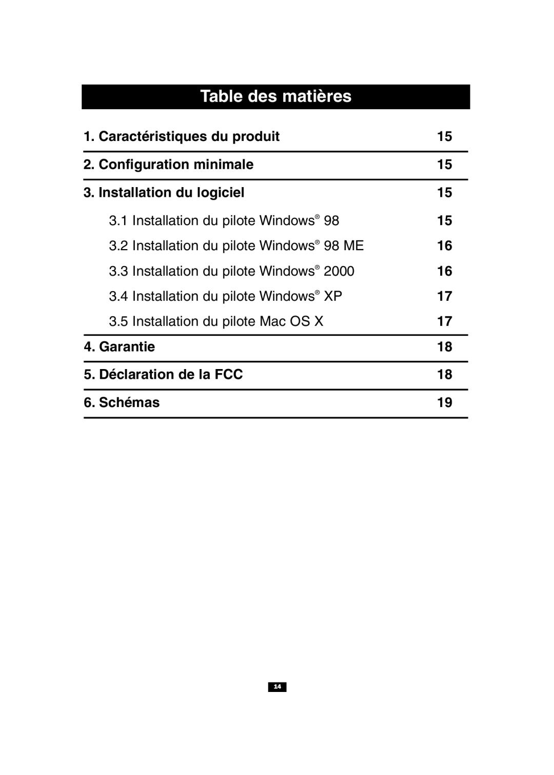 Tripp Lite U225-004-R owner manual Table des matières 