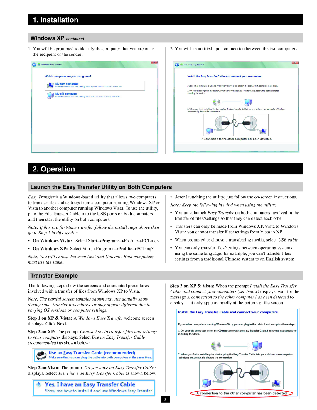 Tripp Lite U232-006 owner manual Launch the Easy Transfer Utility on Both Computers, Transfer Example 