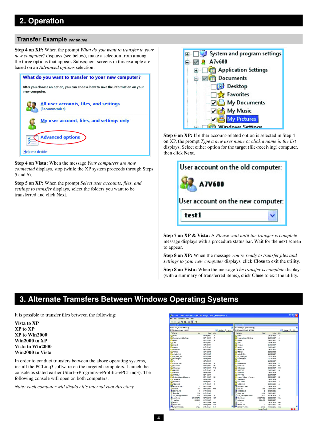 Tripp Lite U232-006 owner manual Alternate Tramsfers Between Windows Operating Systems 