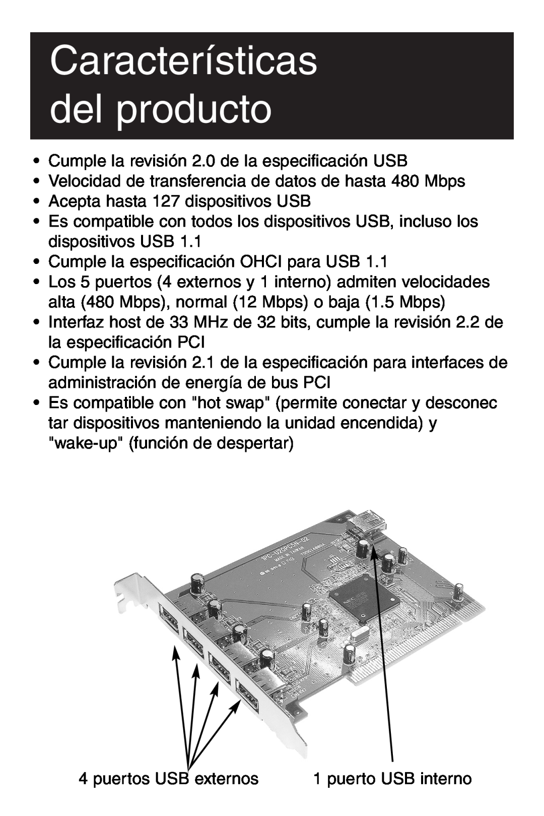 Tripp Lite U234-005-R user manual Características del producto 