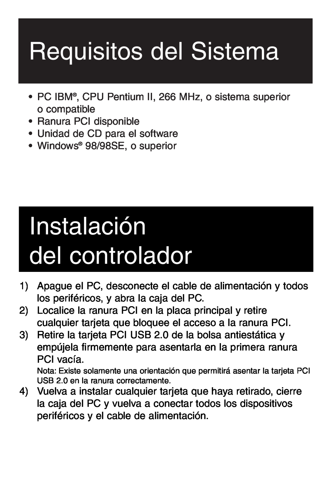 Tripp Lite U234-005-R user manual Requisitos del Sistema, Instalación del controlador 