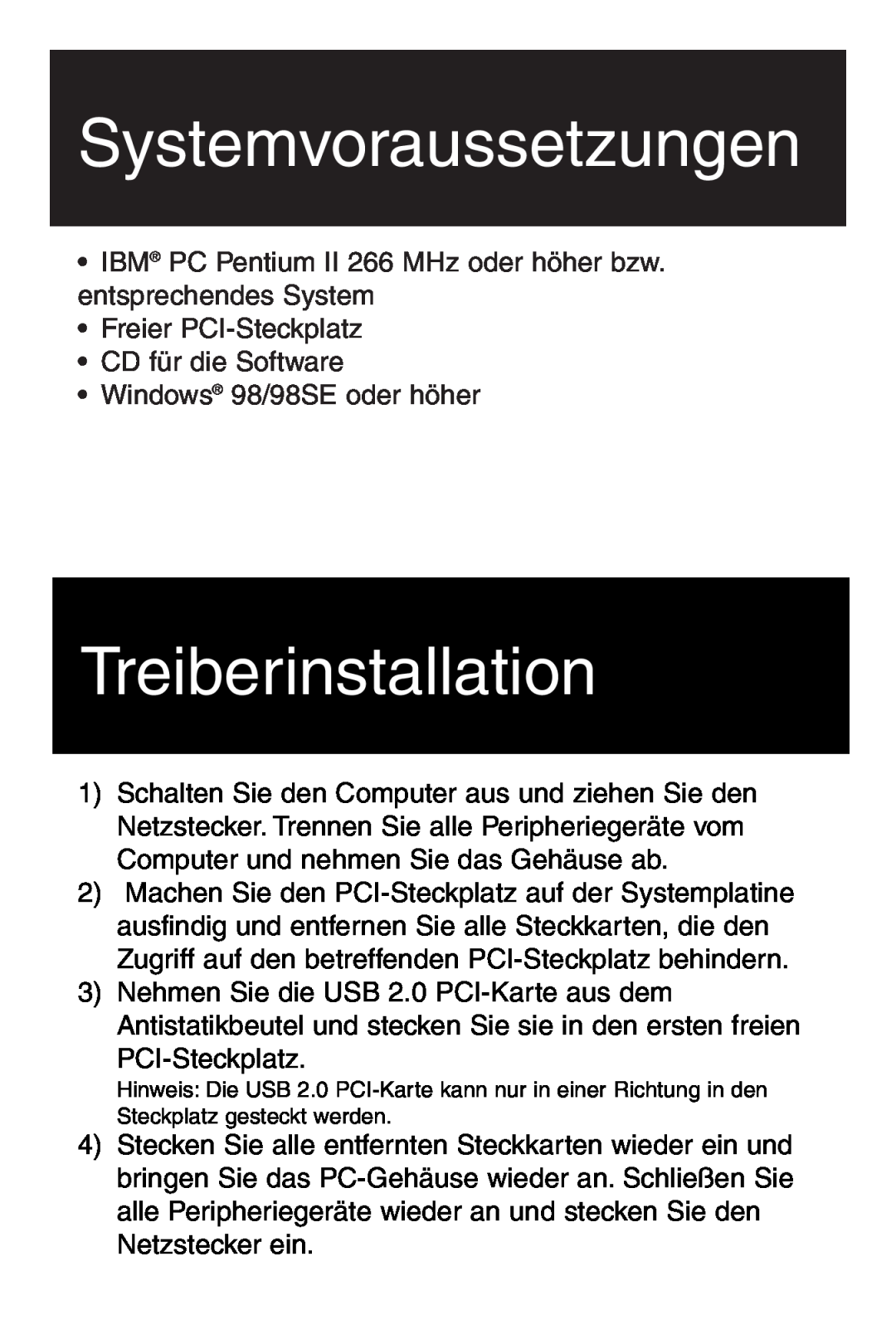 Tripp Lite U234-005-R user manual Systemvoraussetzungen, Treiberinstallation 