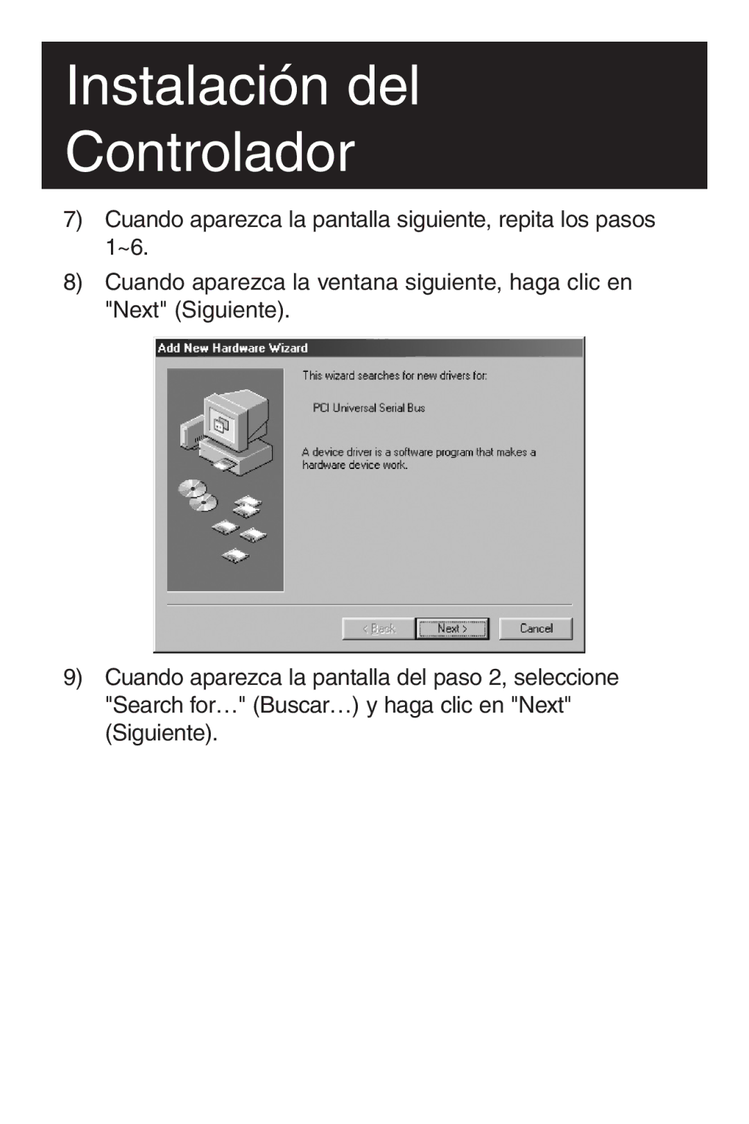 Tripp Lite U234-005-R user manual Instalación del Controlador 