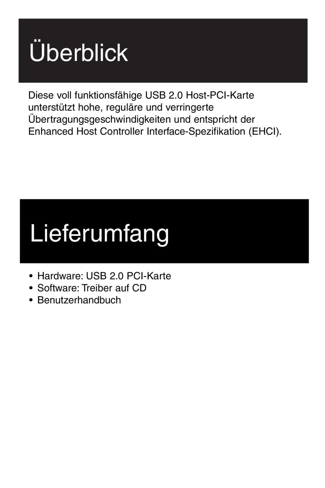 Tripp Lite U234-005-R user manual Überblick, Lieferumfang 