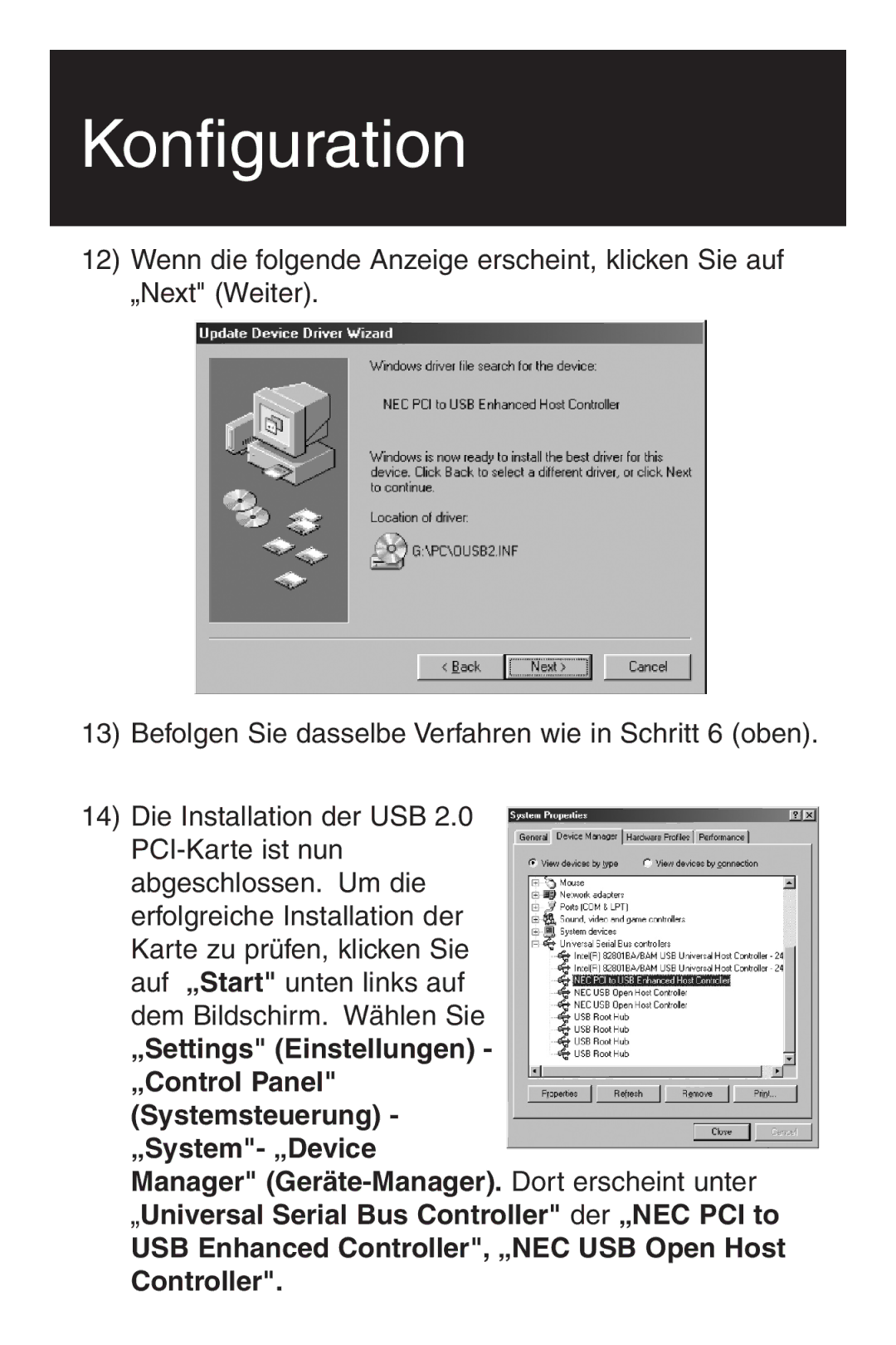 Tripp Lite U234-005-R user manual Konfiguration 