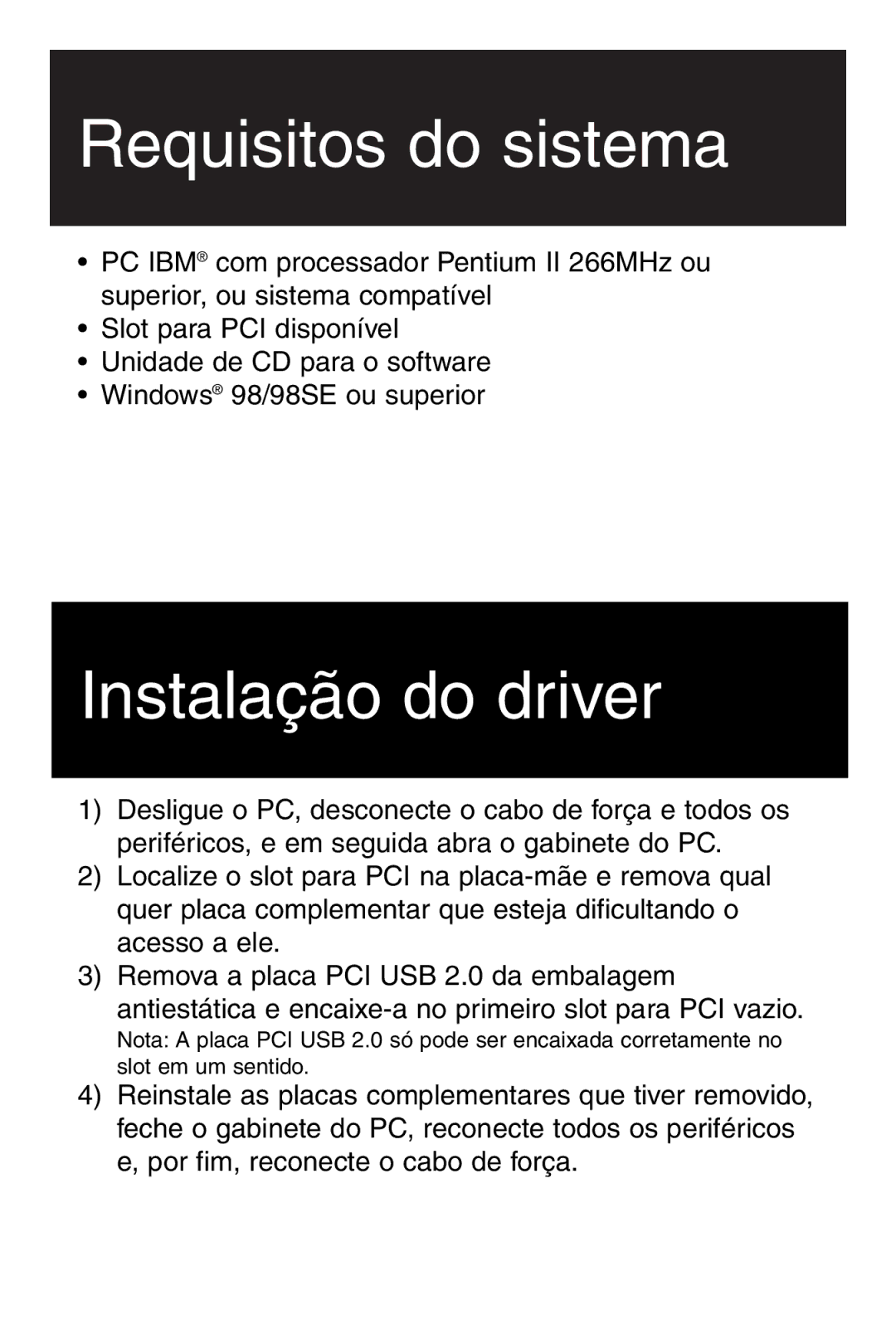 Tripp Lite U234-005-R user manual Requisitos do sistema, Instalação do driver 