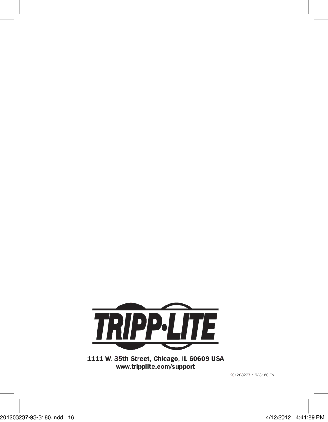 Tripp Lite U238-000-1 owner manual Th Street, Chicago, IL 60609 USA 