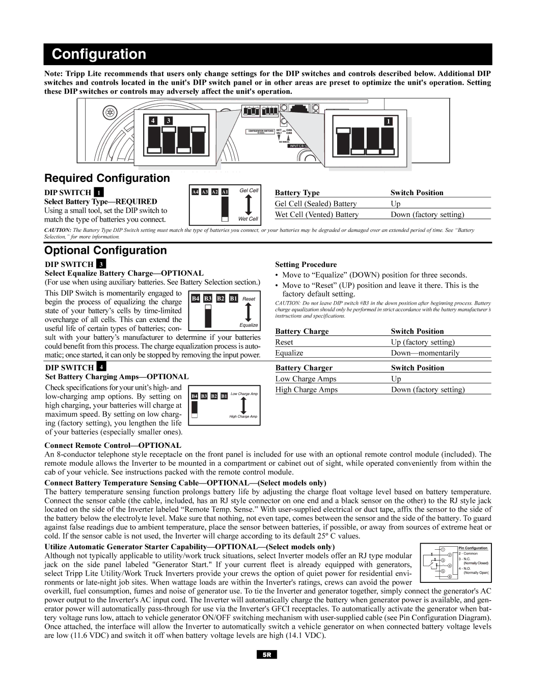 Tripp Lite UT Series owner manual Required Configuration, Optional Configuration 