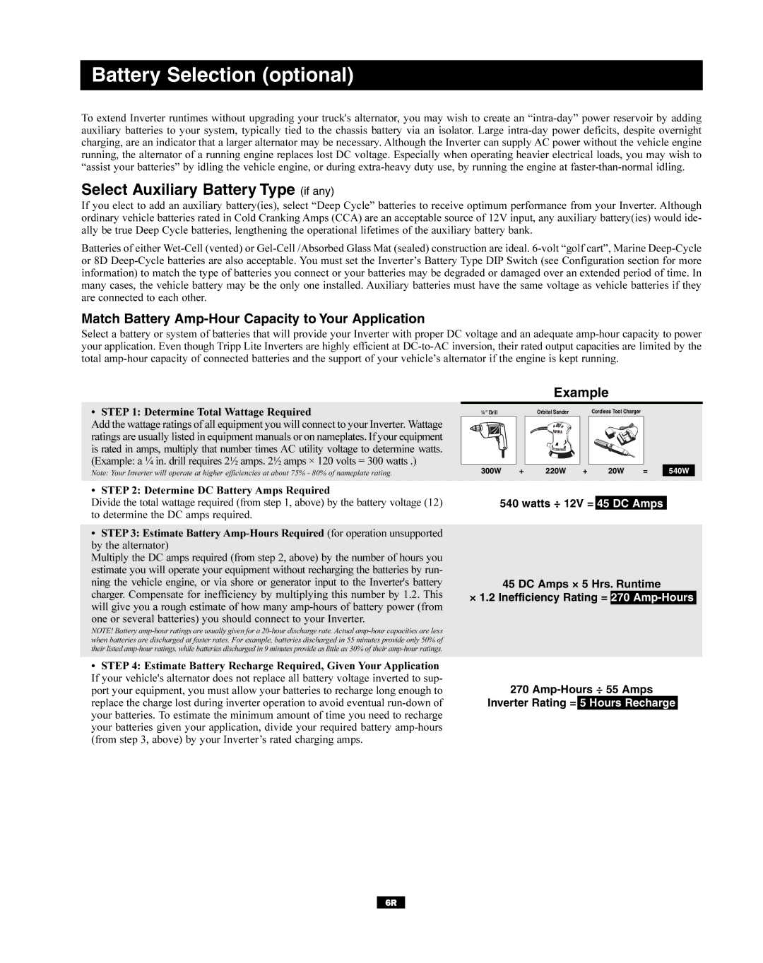 Tripp Lite UT Series owner manual Battery Selection optional, Select Auxiliary Battery Type if any 