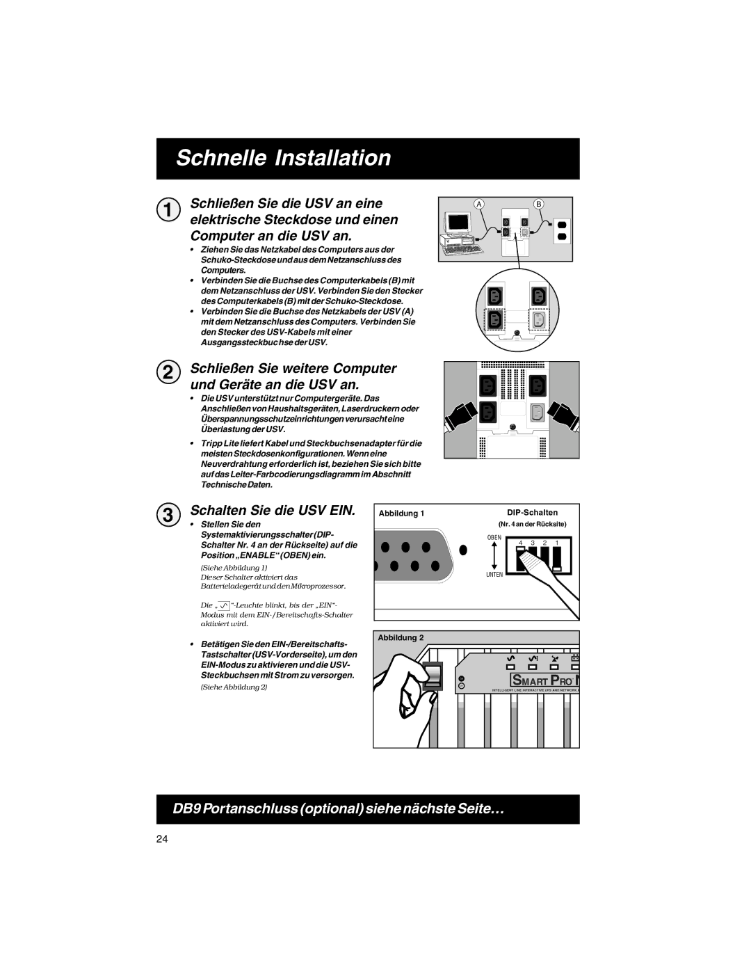 Tripp Lite XL INT specifications Schnelle Installation 