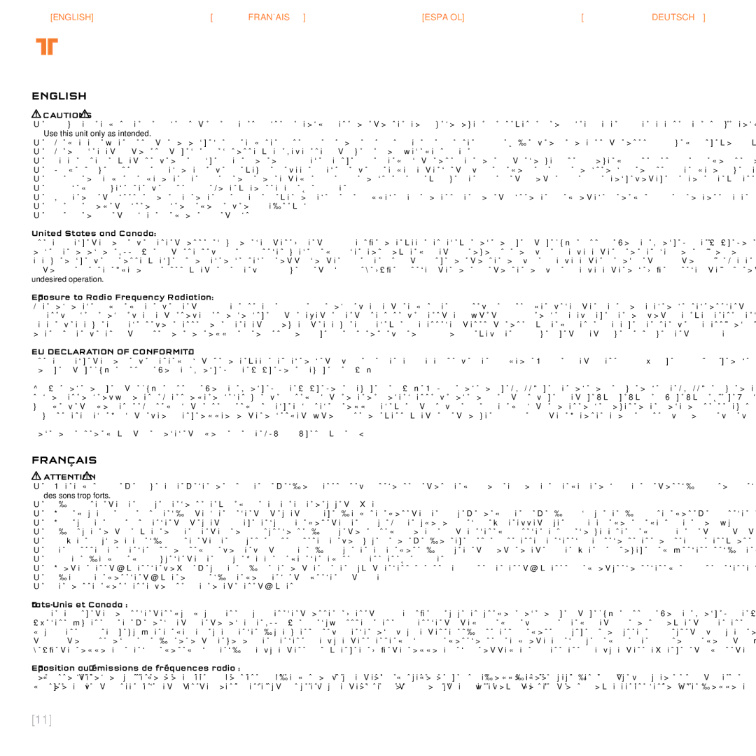 Tritton Technologies Gaming Headset, R03N763NR manual English, Français, EU Declaration of Conformity 