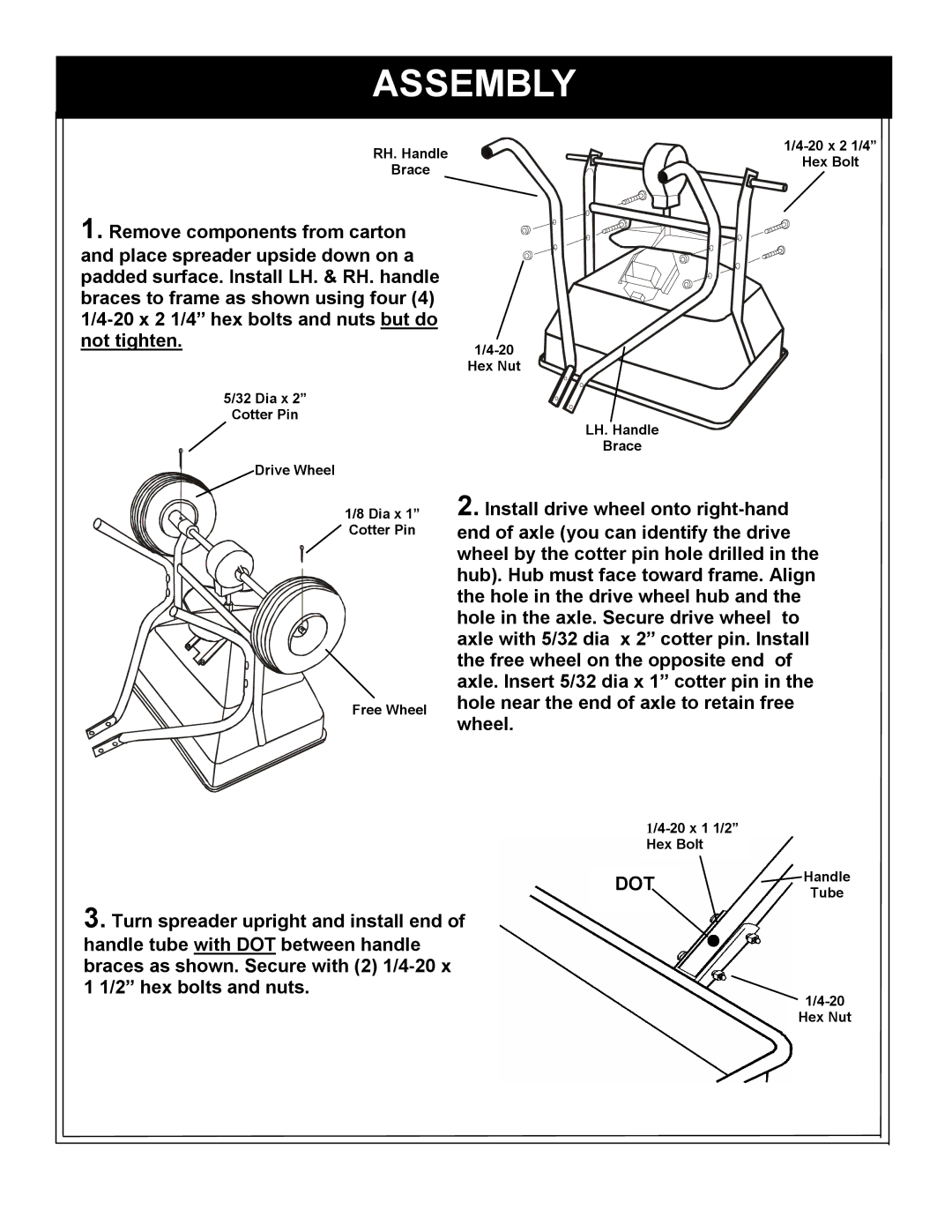 Trojan 30 owner manual Assembly 