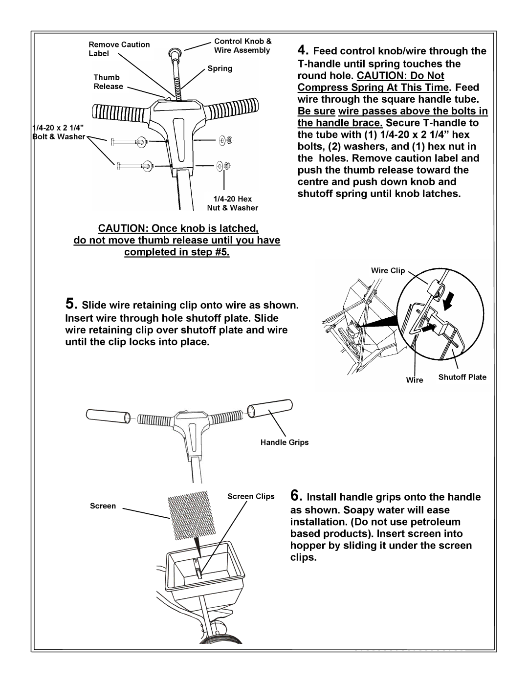 Trojan 30 owner manual Install handle grips onto the handle 