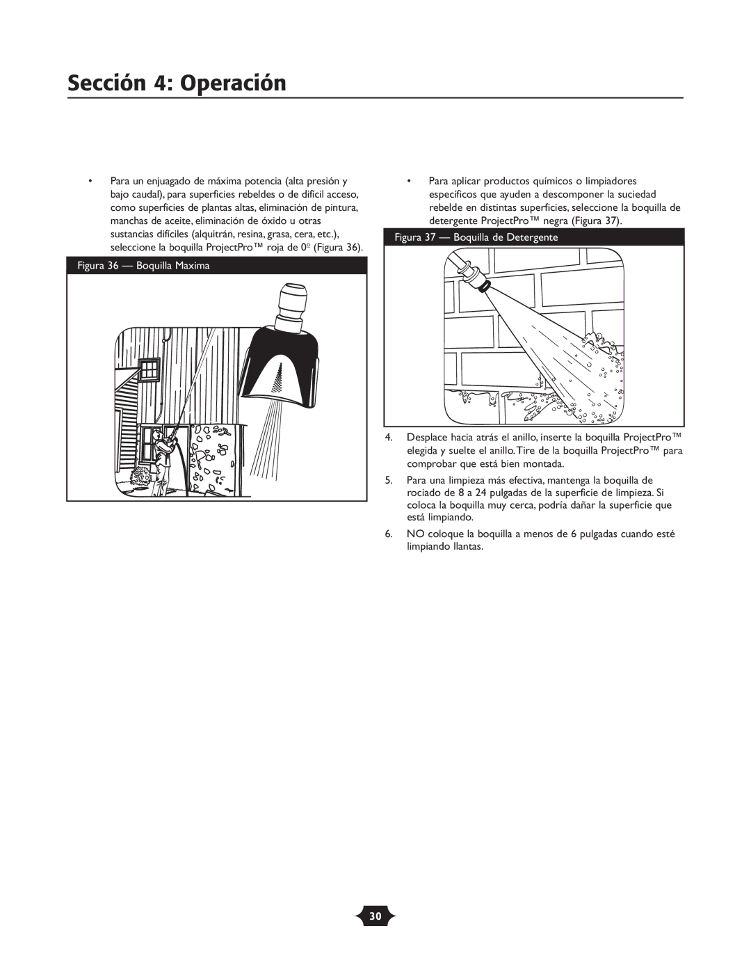 Troy-Bilt 020242-1 owner manual Figura 36 Boquilla Maxima 