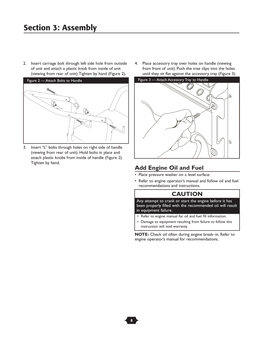 Troy-Bilt 020242-4 manual Assembly, Add Engine Oil and Fuel 