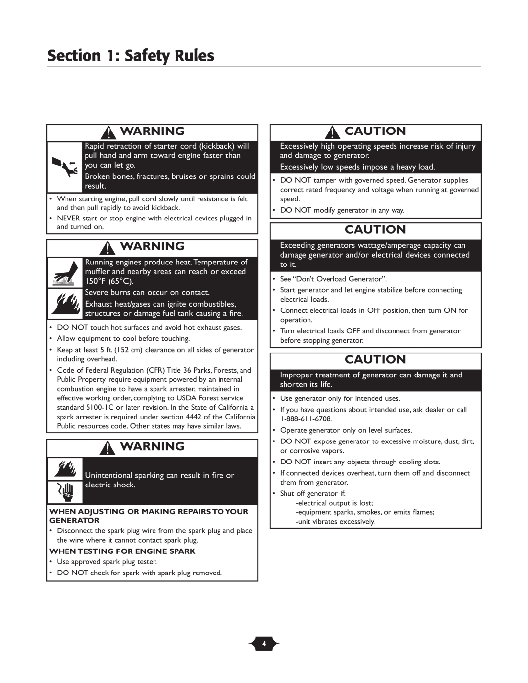 Troy-Bilt 030245 manual Safety Rules, Severe burns can occur on contact 