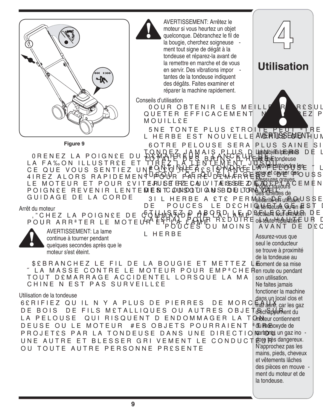 Troy-Bilt 100 warranty Utilisation 