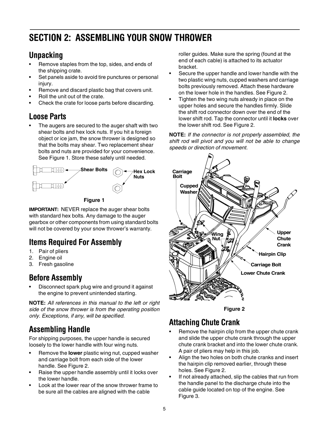 Troy-Bilt 10030 manual Assembling Your Snow Thrower 