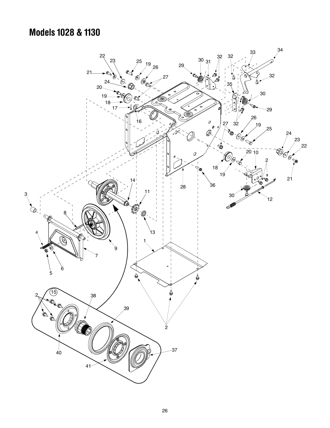 Troy-Bilt 1130, 1028 manual 22 20 238 