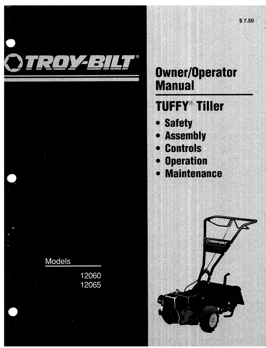 Troy-Bilt 12065, 12060 manual 