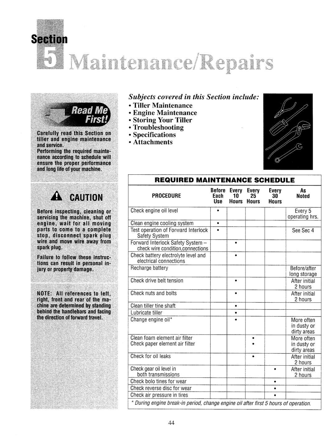 Troy-Bilt 12071-8HP, 12070-8HP, 12069-7HP manual 