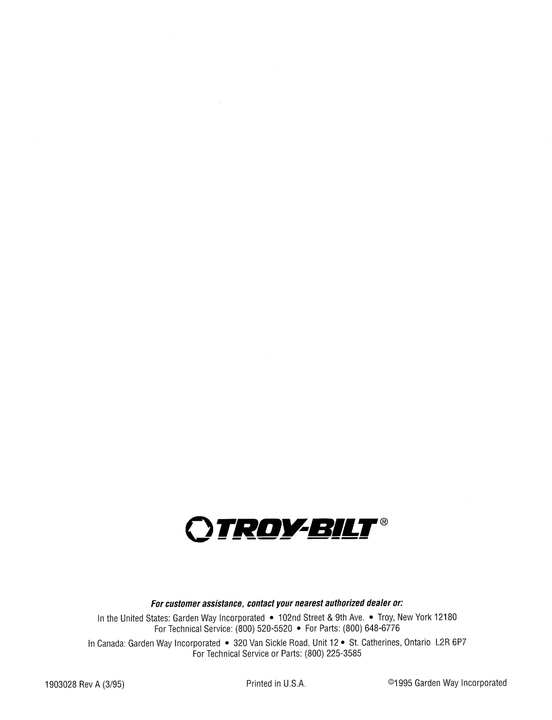 Troy-Bilt 12077 manual 