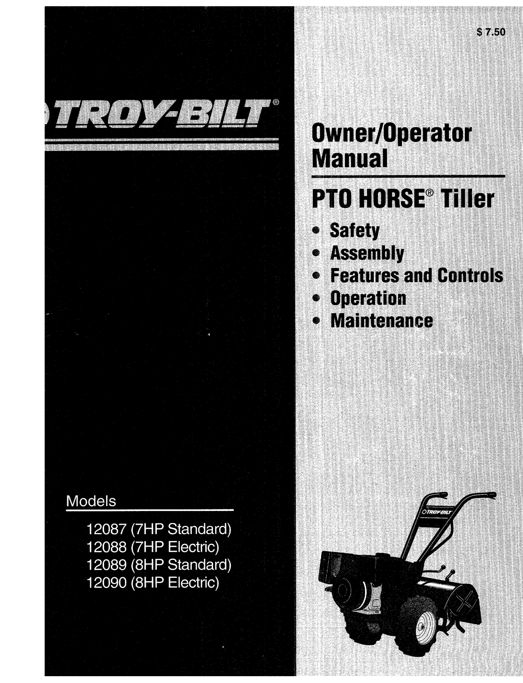 Troy-Bilt 12087-7HP manual 