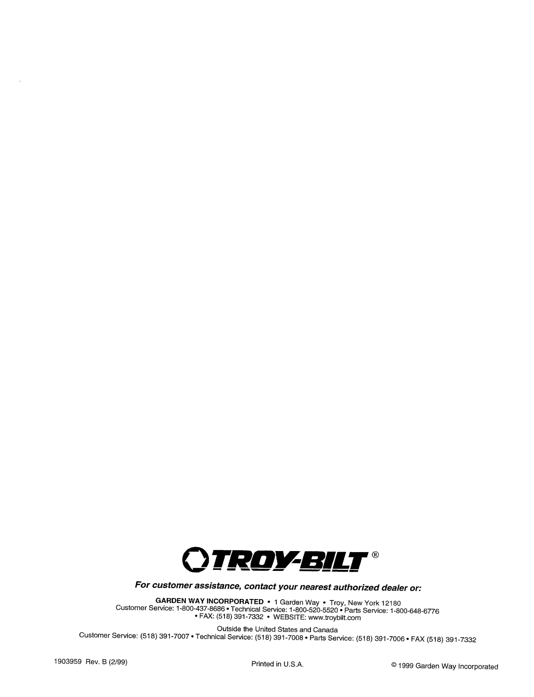 Troy-Bilt 12087, 12088, 12089, 12090 manual 