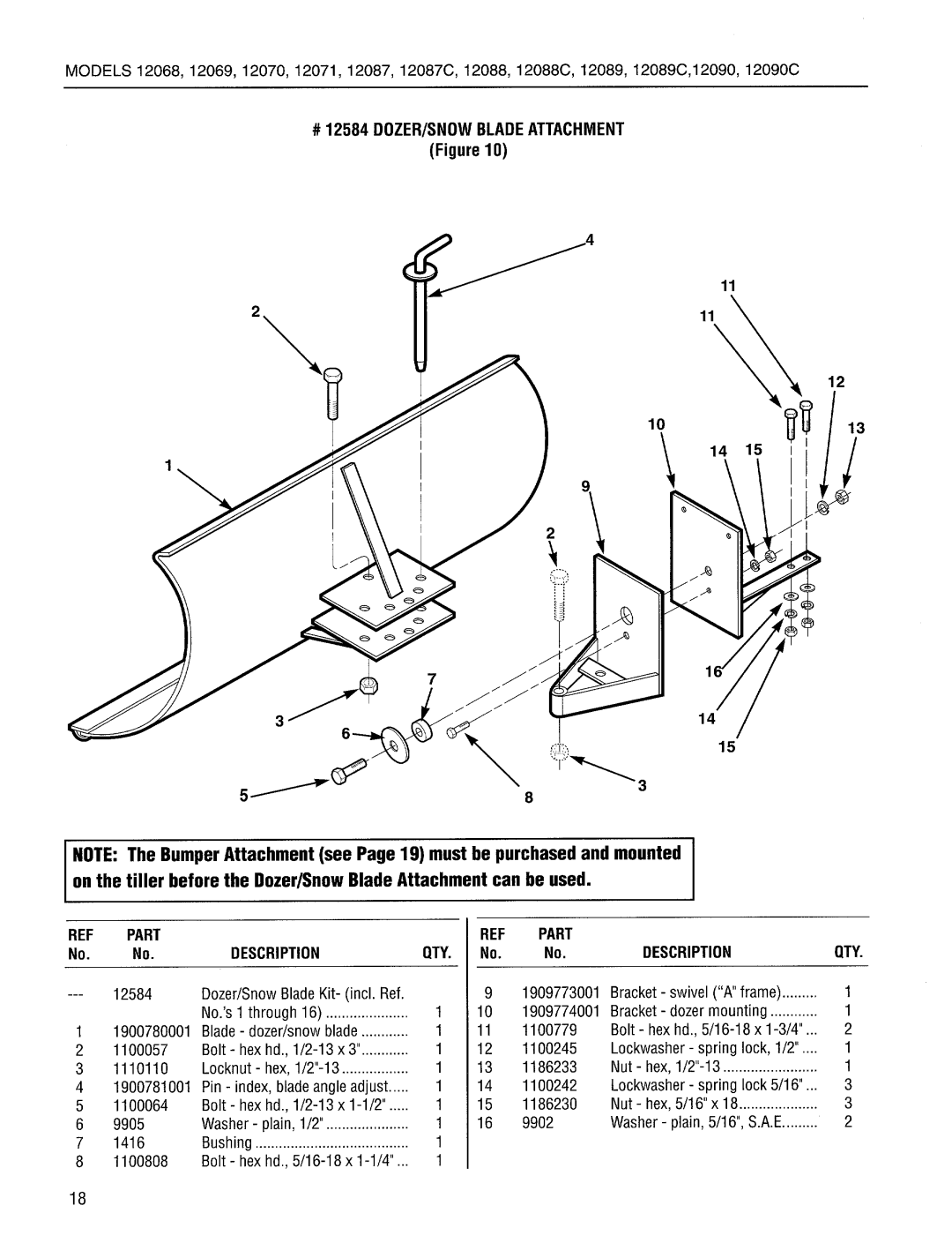 Troy-Bilt 12088C, 12090C, 12069, 12070, 12071, 12089C, 12087C manual 