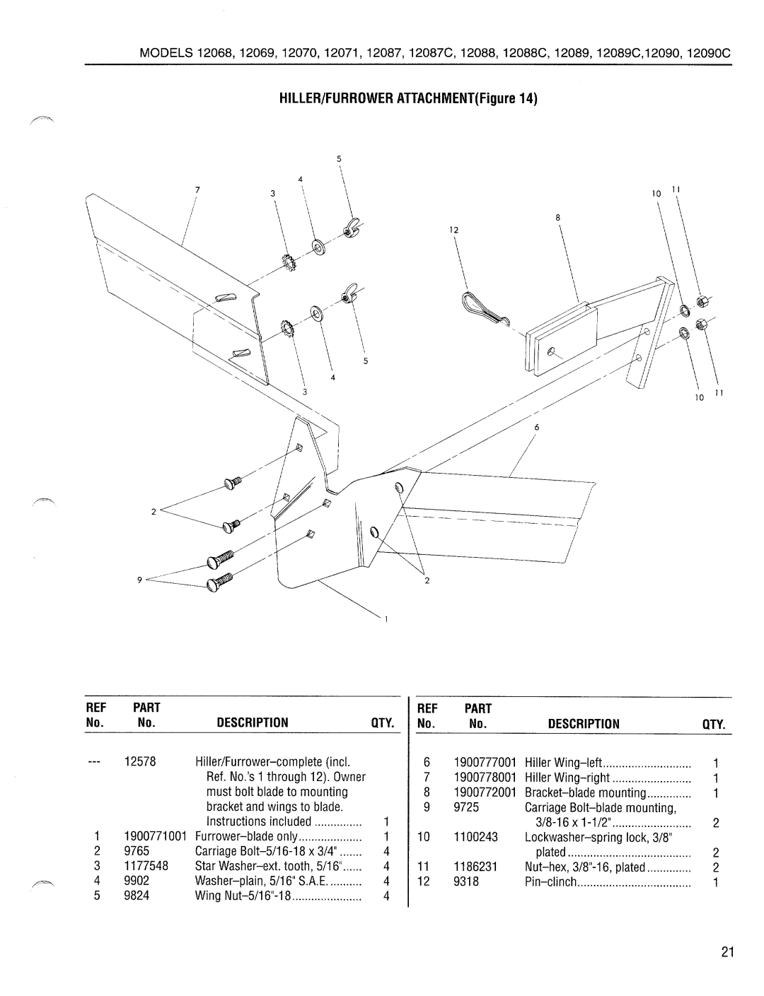 Troy-Bilt 12090C, 12069, 12070, 12071, 12088C, 12089C, 12087C manual 