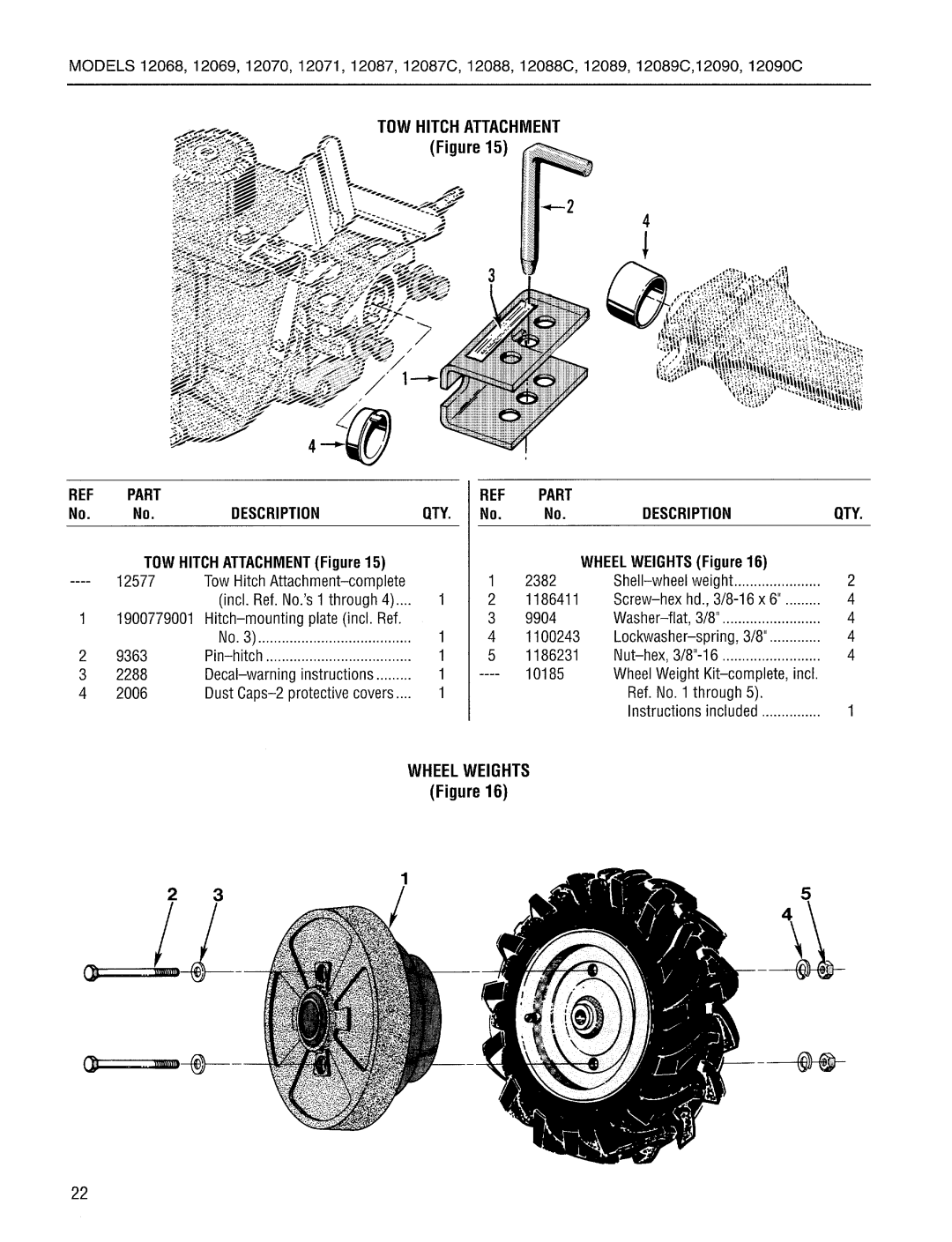 Troy-Bilt 12069, 12090C, 12070, 12071, 12088C, 12089C, 12087C manual 