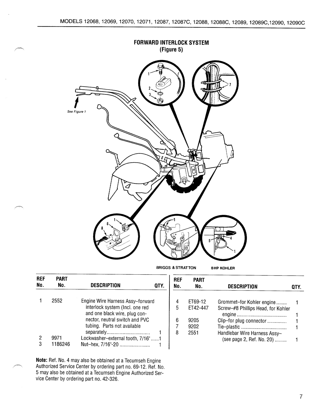 Troy-Bilt 12090C, 12069, 12070, 12071, 12088C, 12089C, 12087C manual 