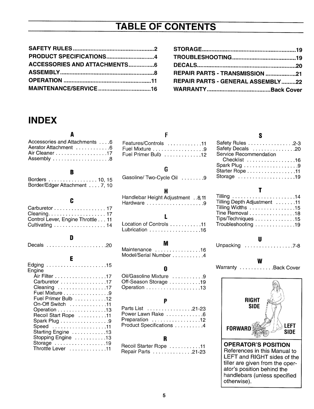 Troy-Bilt 12097 manual 