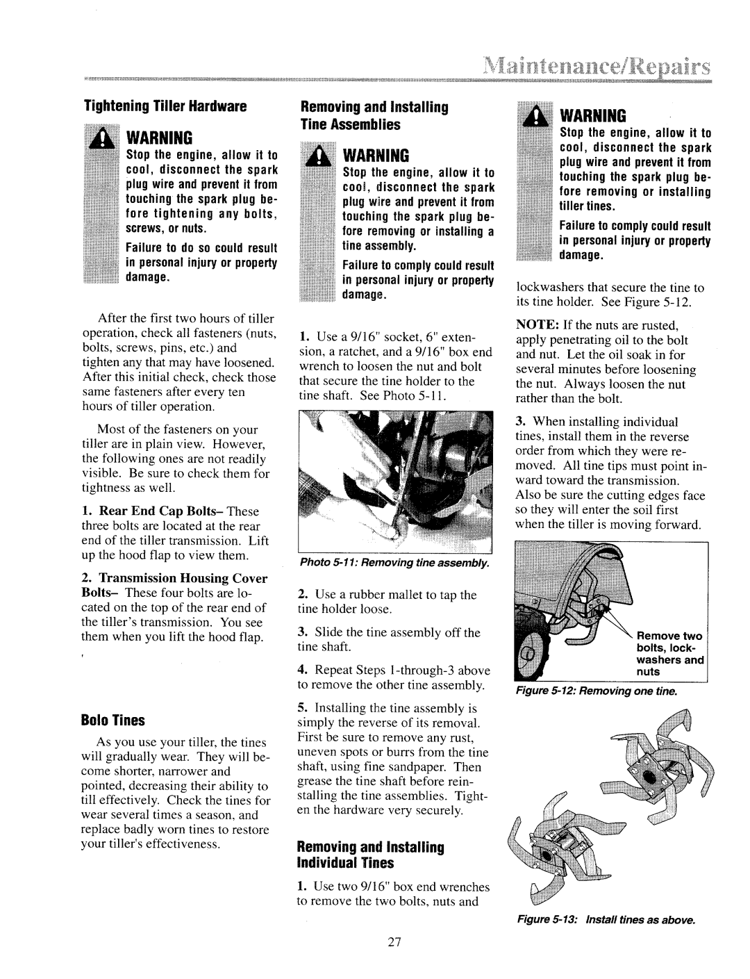 Troy-Bilt 12155 manual 