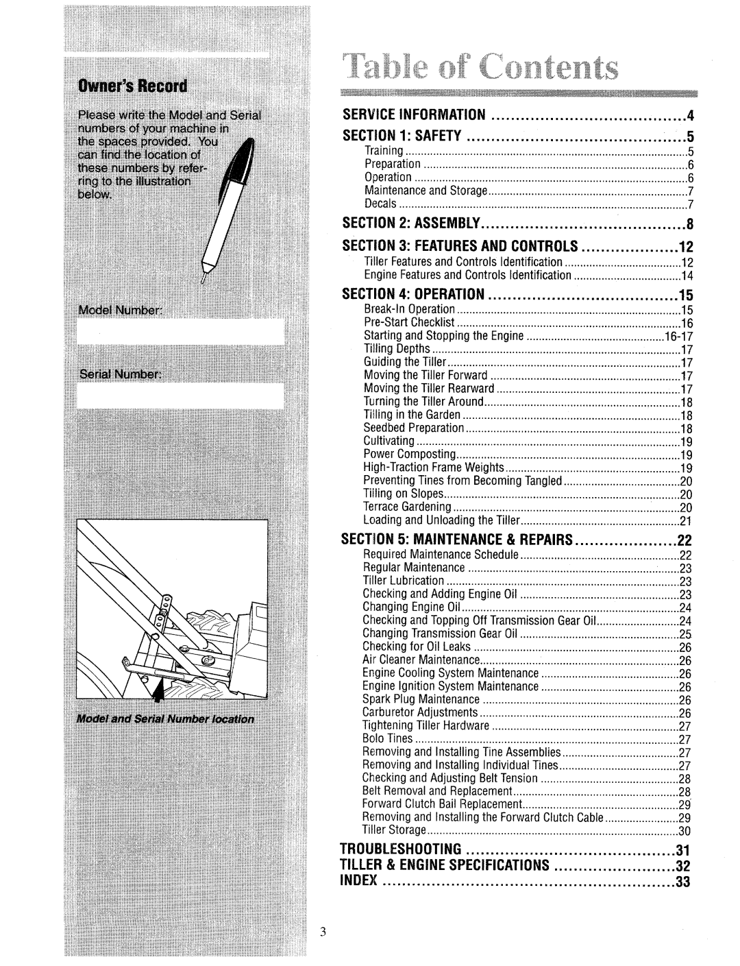 Troy-Bilt 12155 manual 