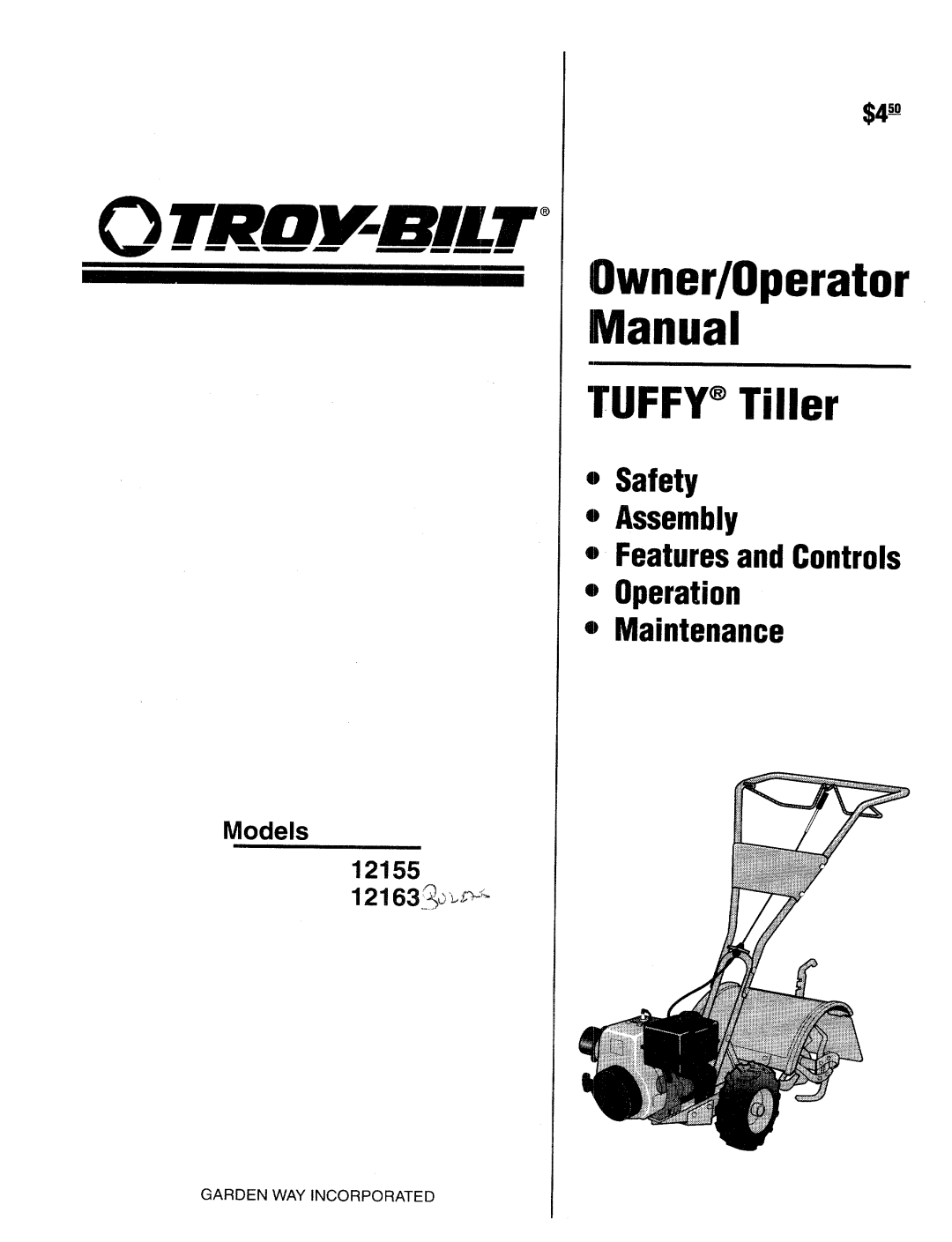 Troy-Bilt 12155 manual 