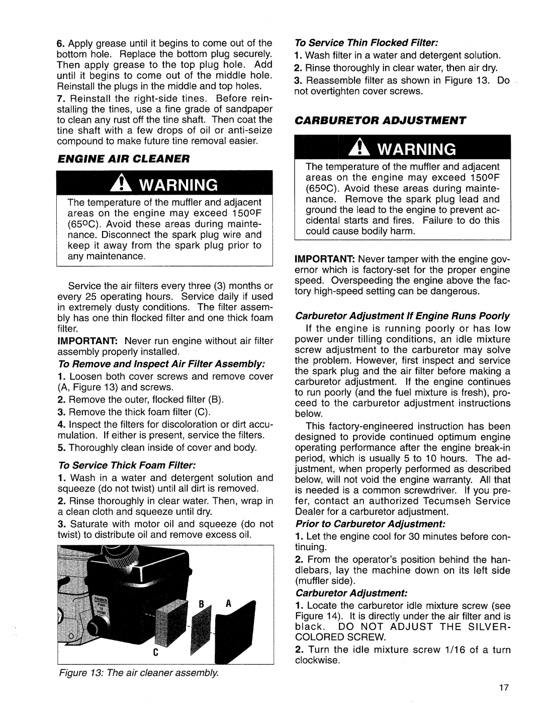 Troy-Bilt 12157 manual 