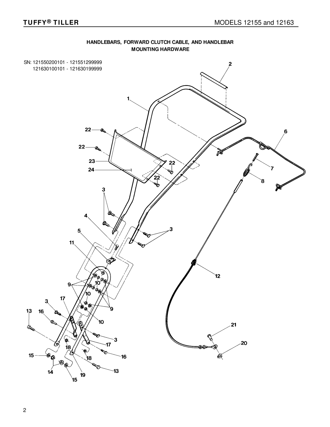 Troy-Bilt 12163 manual Tuffy Tiller 