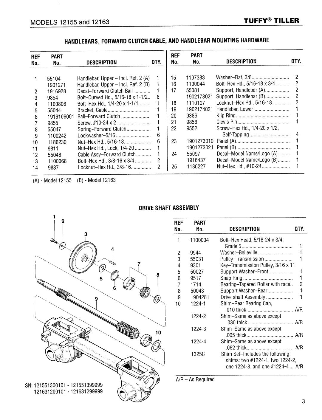 Troy-Bilt 12165 manual 