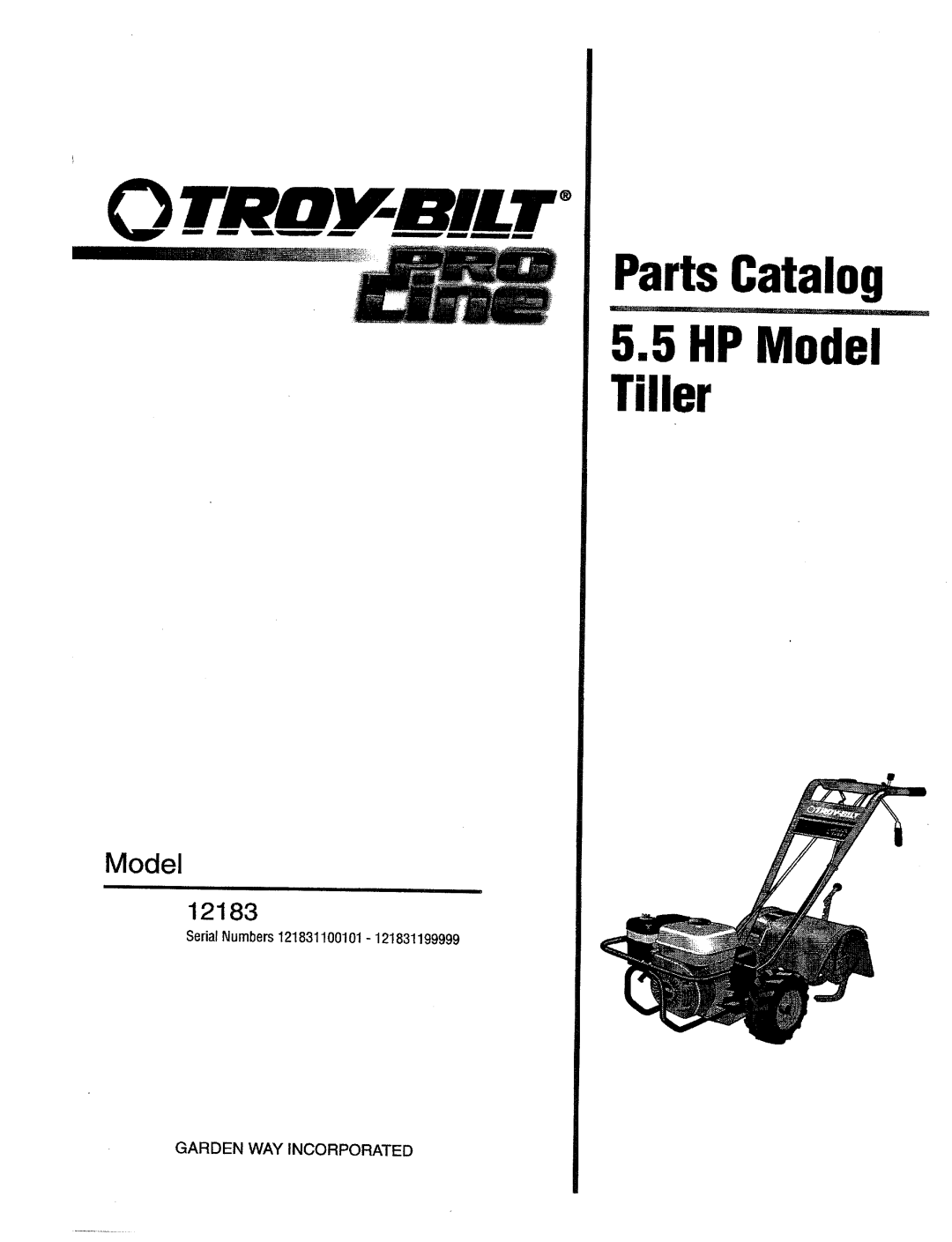 Troy-Bilt 12183 manual 