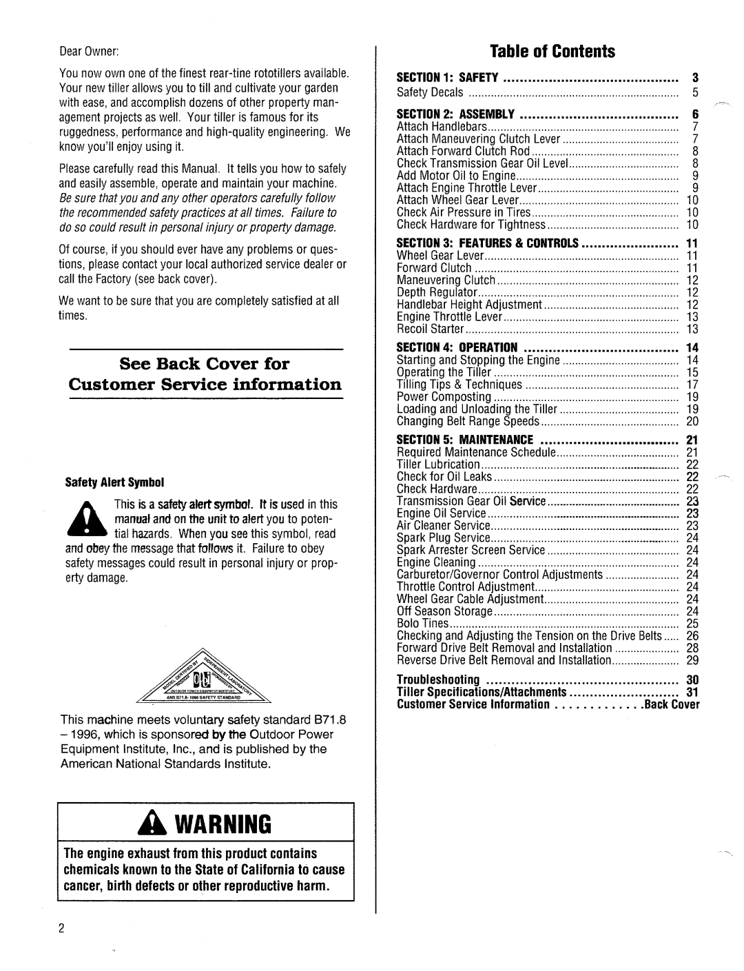 Troy-Bilt 12185 manual 