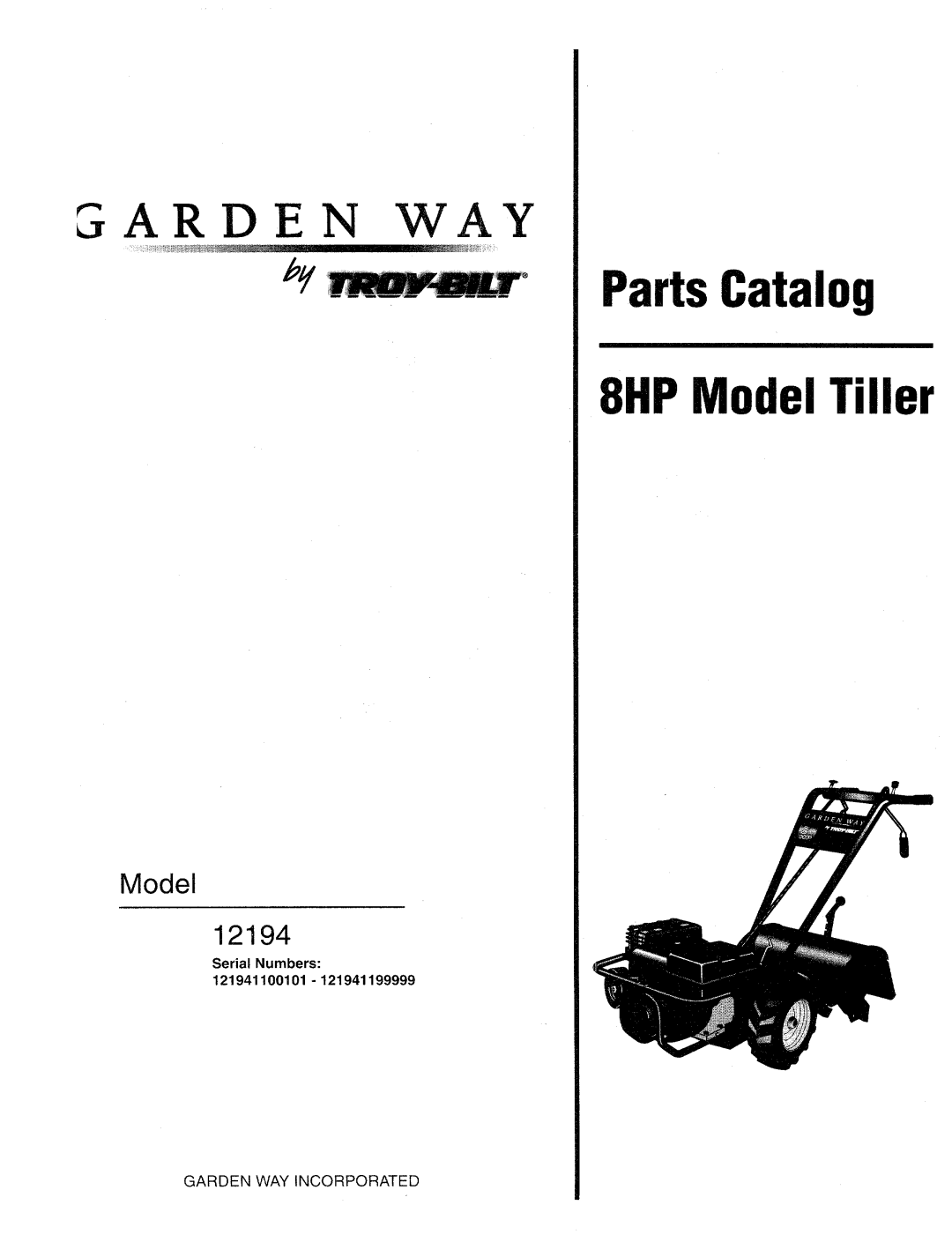 Troy-Bilt 12194 manual 