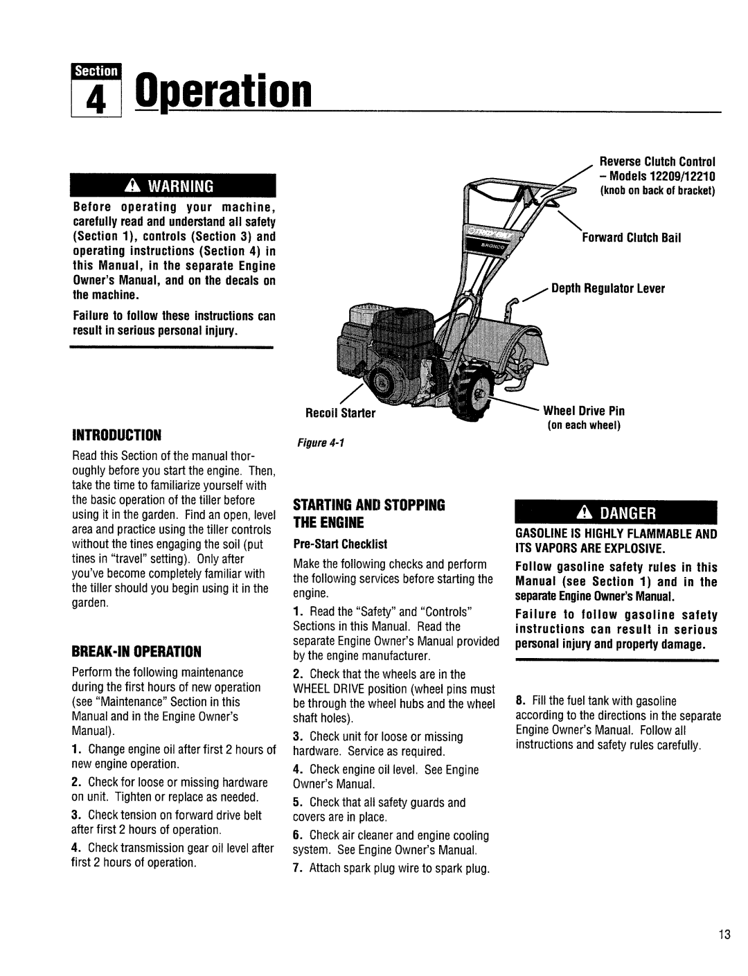 Troy-Bilt 12227-3.75HP, 12217-3.5HP, 12208-4.5HP manual 