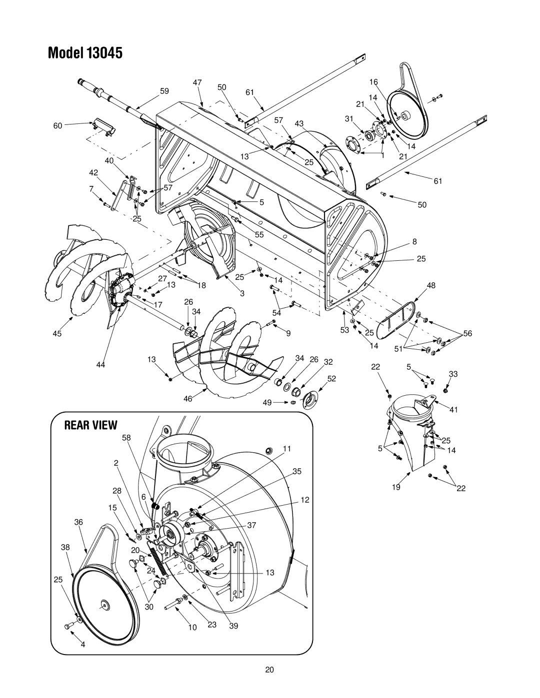 Troy-Bilt 13045 manual Model 