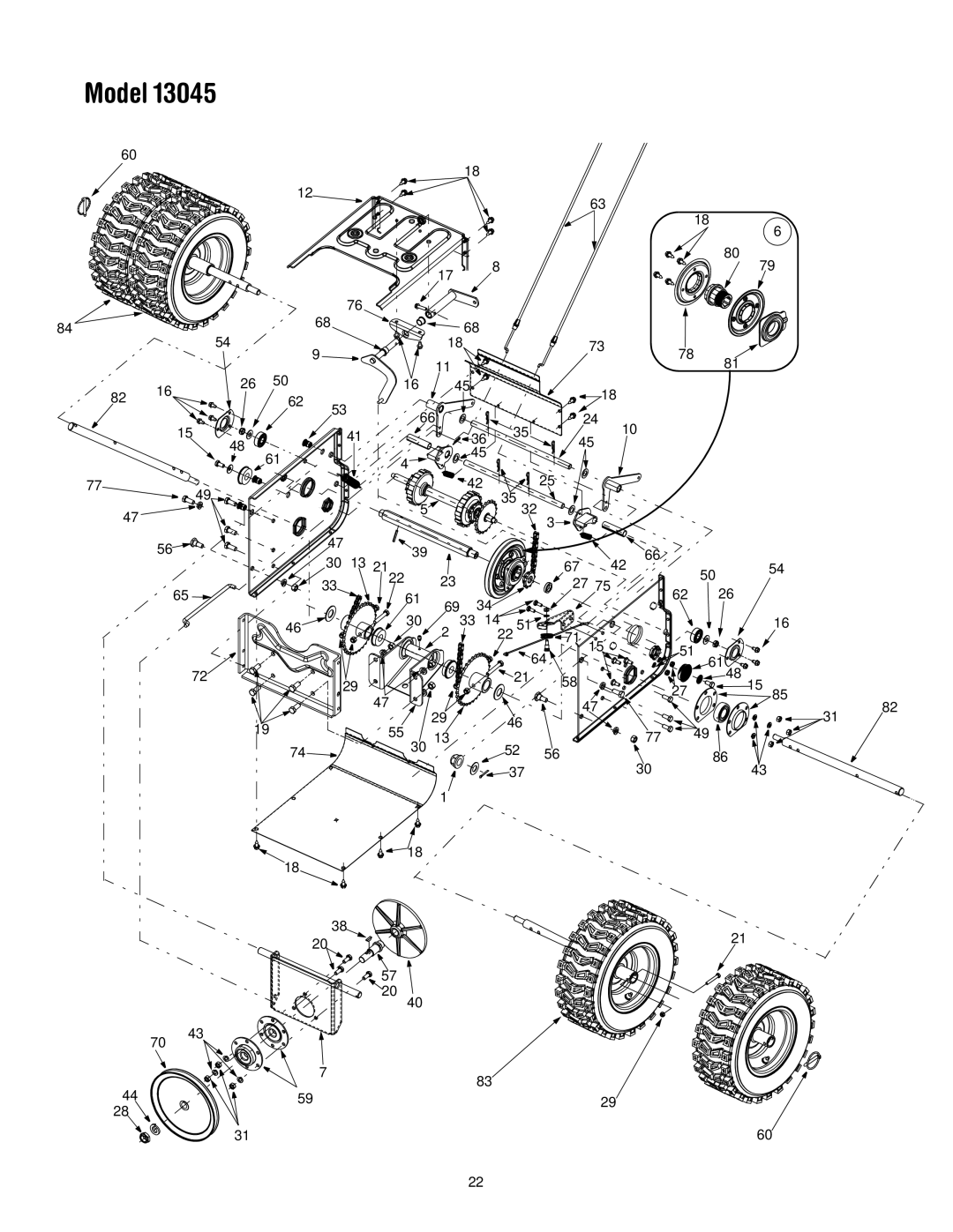 Troy-Bilt 13045 manual Model 