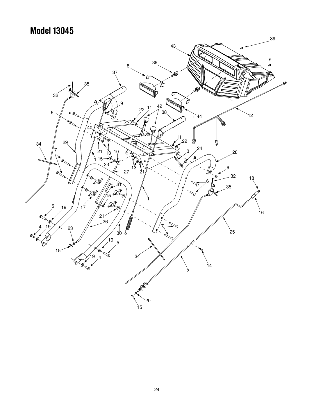 Troy-Bilt 13045 manual Model 