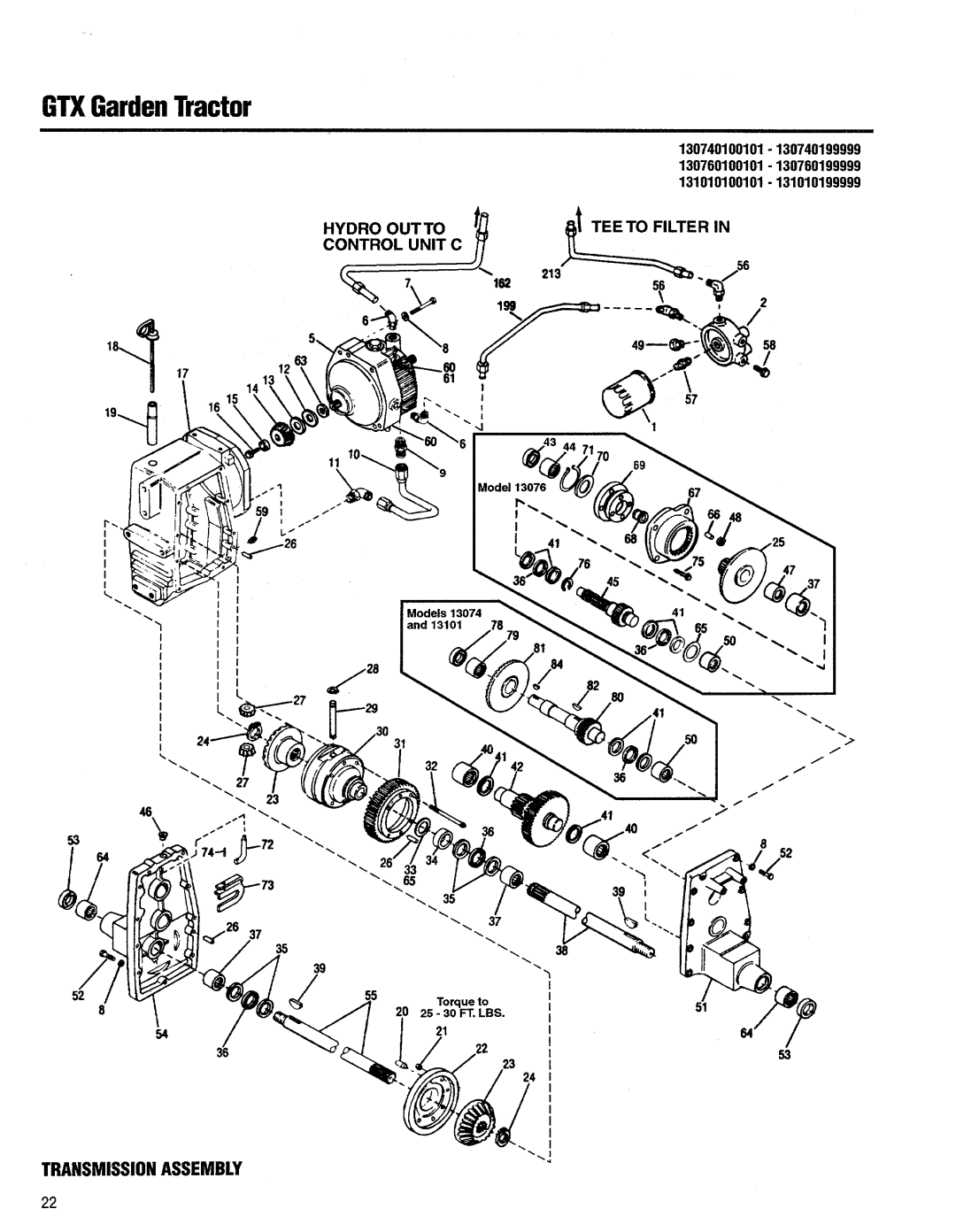 Troy-Bilt 13076-GTX 20 manual 